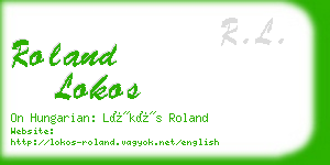 roland lokos business card